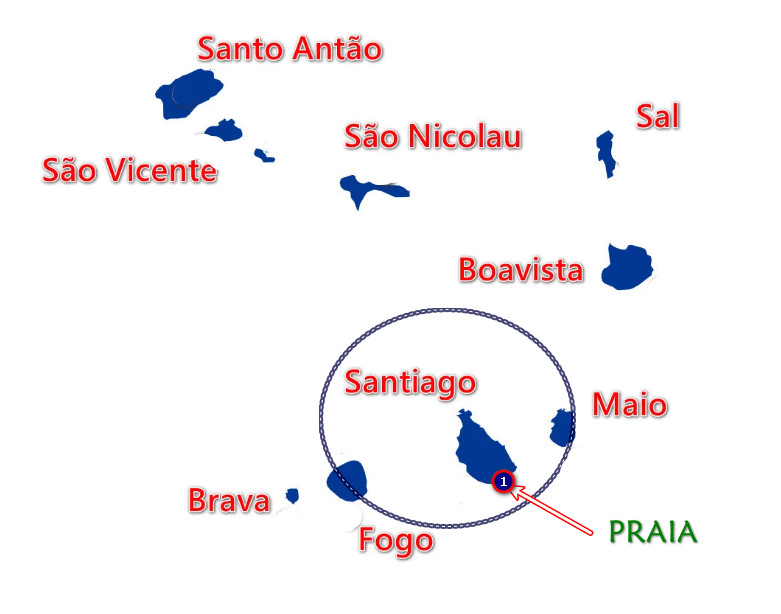 The islands of Cabo Verde ands its capital Praia