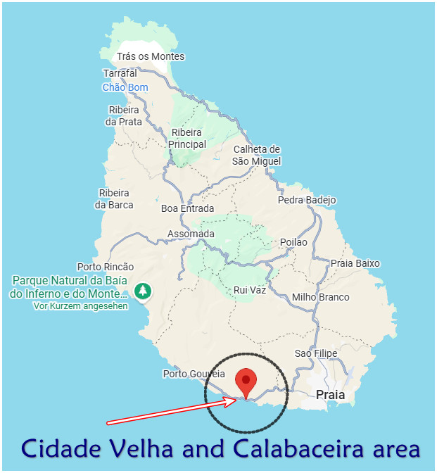 Cidade Velha and Calabaceira area