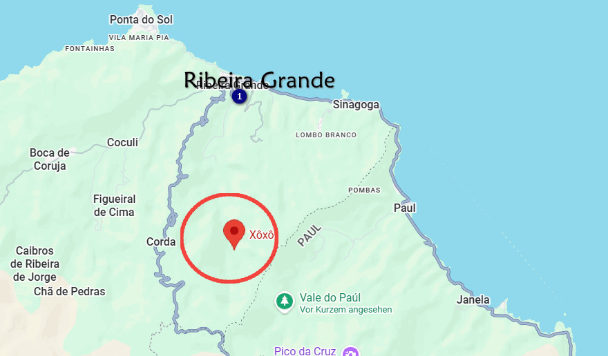 Cascata da Vinha - santo antao - localizacao